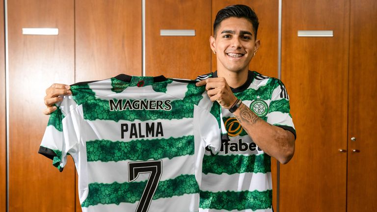 GLASGOW, SCOTLAND - AUGUST 30: New Celtic signing Luis Palma is pictured at Celtic Park, on August 30, 2023, in Glasgow, Scotland. (Photo by Craig Williamson / SNS Group)