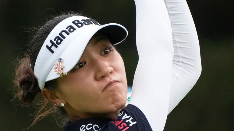 Lydia Ko of New Zealand plays during the third round of the Dana Open golf tournament at Highland Meadows Golf Club, Saturday, July 15, 2023, in Sylvania, Ohio. (AP Photo/Carlos Osorio)