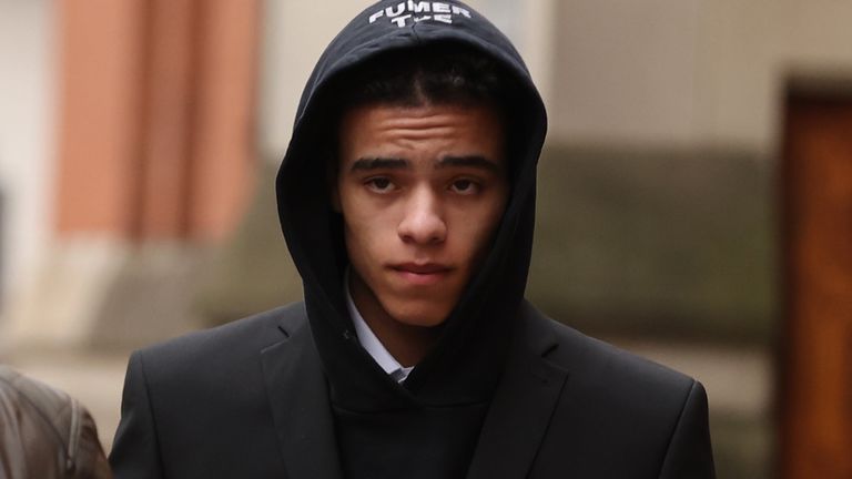 Mason Greenwood pictured leaving Minshull Street Crown Court in Manchester on Monday November 21, 2022
