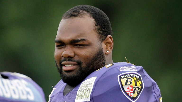 Michael Oher: Baltimore Ravens during the NFL football team's training camp, Wed, Aug. 4, 2010, in Westminster, Md. (AP Photo/Rob Carr).          