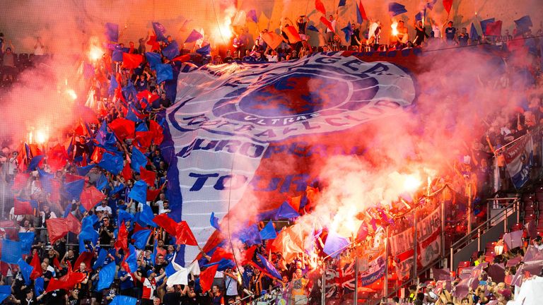 Rangers fans display against Servette