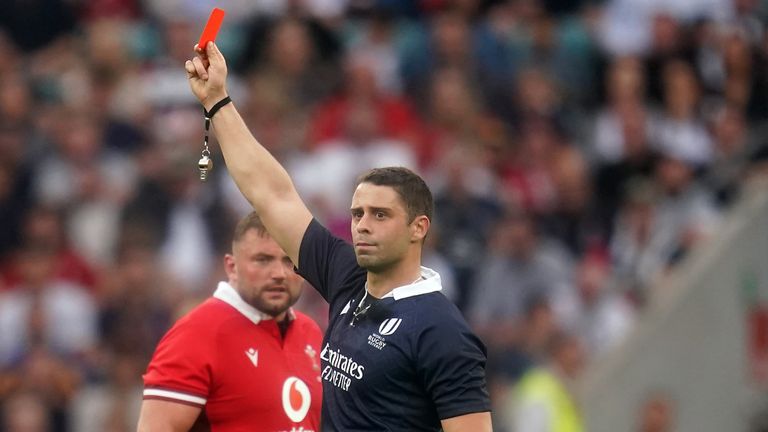 Farrell's tackle was inevitably upgraded to a red card under World Rugby's new card review system 