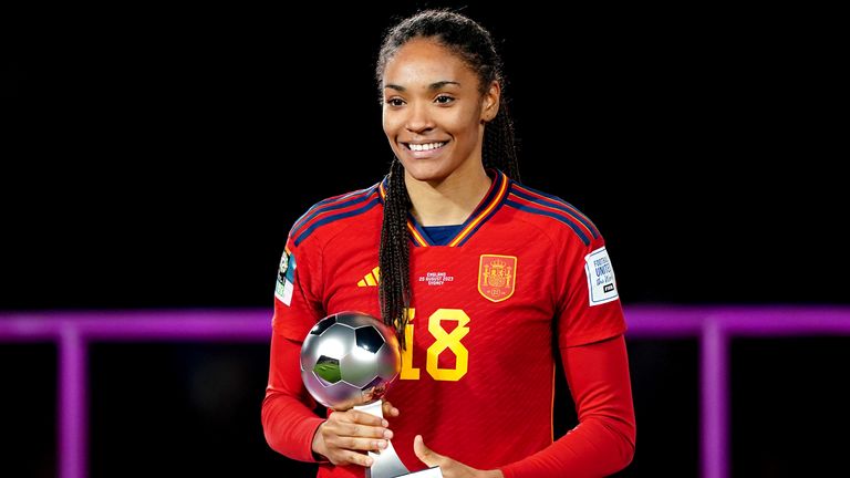 19-year-old Salma Paralluelo was named FIFA's Best Young Player after winning the Women's World Cup with Spain