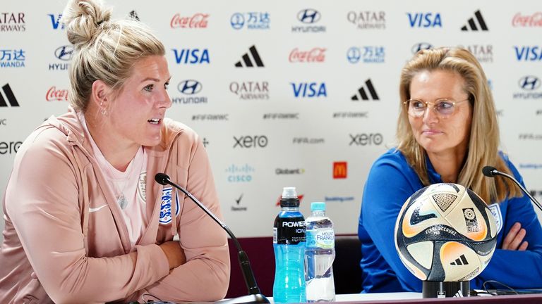 Millie Bright and Sarina Wiegman speak to the media ahead of the Women's World Cup final