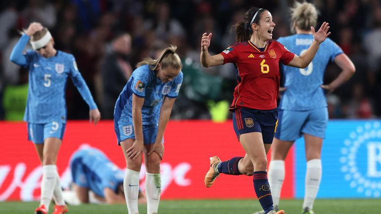 Aitana Bonmati celebrates Spain's victory in the Women's World Cup final