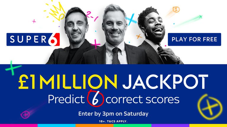 Super 6 is back for the 2023/24 season with £1,000,000 up for grabs. Play for free, entries by 3pm Saturday August 12.