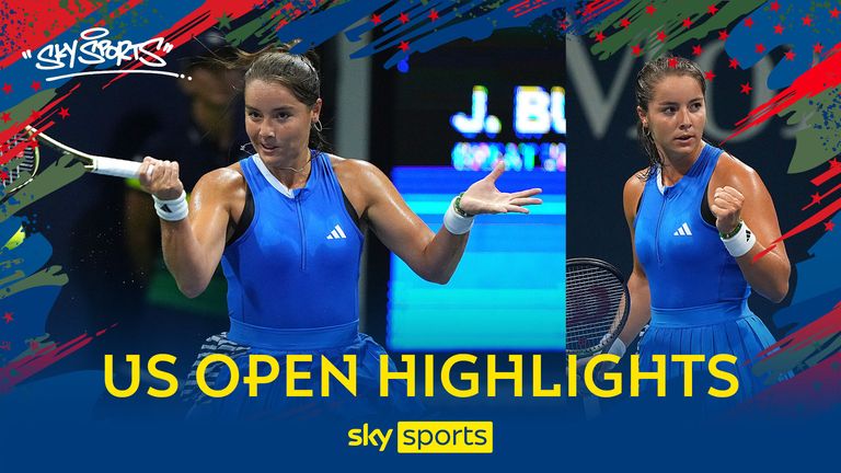 Highlights of Jodie Burrage&#39;s first-round match against Anna Blinkova at the US Open.