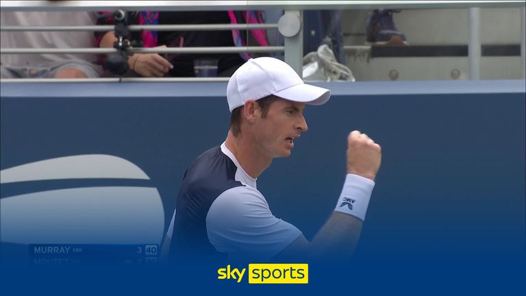 Andy Murray secured the first break of the match in the sixth game of the opening set against Corentin Moutet following a brilliant drop shot winner.