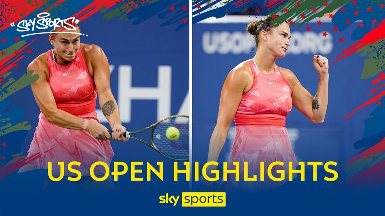 Highlights of Aryna Sabalenka&#39;s second round match against Jodie Burrage at the US Open.
