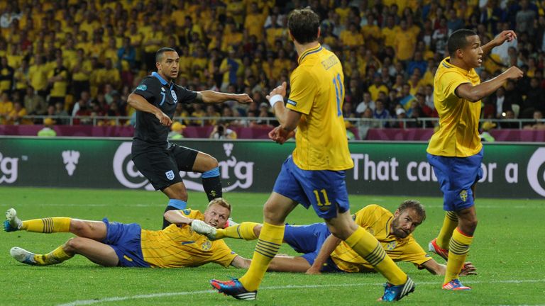 Walcott featured throughout England's 2012 Euro campaign, scoring in a 3-2 win against Sweden.