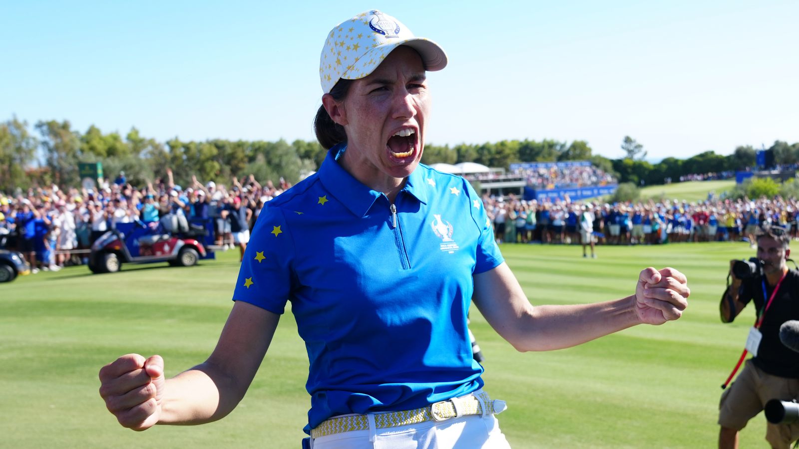 Solheim Cup: Carlota Ciganda helps Team Europe retain trophy with dramatic 14-14 draw against USA