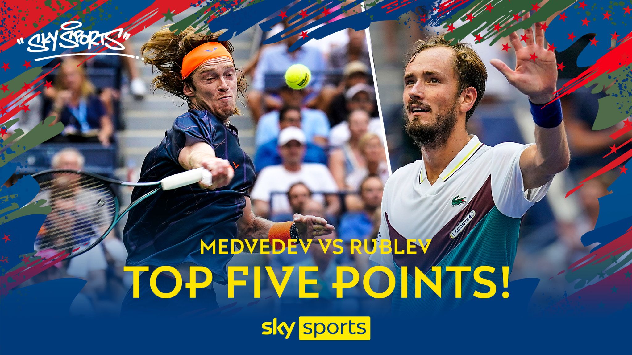 Top 5 Daniil Medvedev and Andrey Rublevs best points in quarter-final clash Tennis News Sky Sports