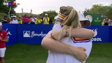 'What a moment!' | Pedersen hits hole-in-one at the Solheim Cup!