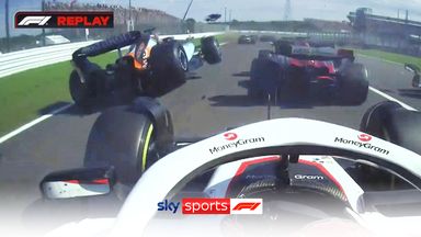 'That was a nasty hit!' | Hamilton-Perez and Albon-Bottas collide