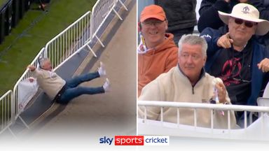 'Absolute gold!' | Commentators lose it as fan hilariously misses catch