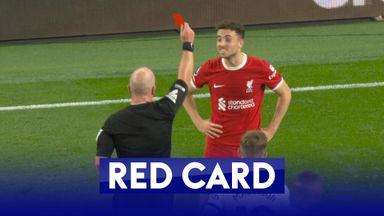 Jota shown a second yellow as Liverpool reduced to nine!