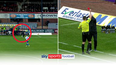 McInnes bizarrely sees red after crossing the touchline to kick the ball!