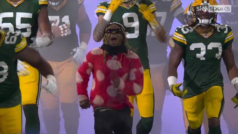 Lil Wayne leads out Green Bay Packers against Detroit Lions at