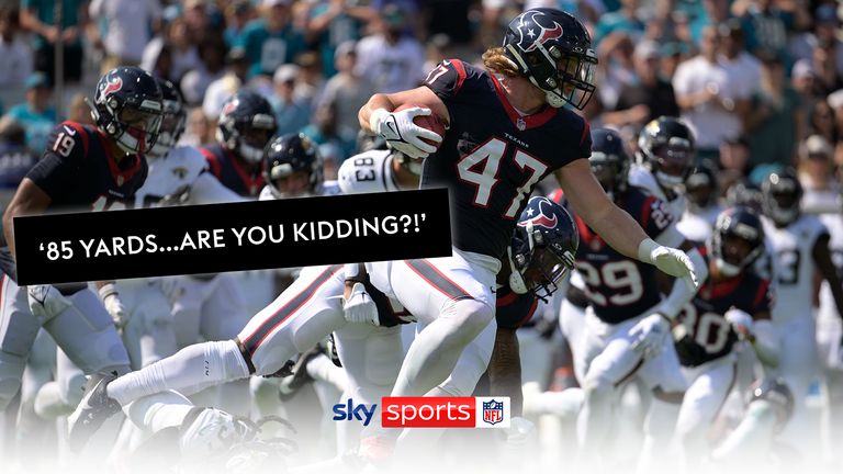 Houston Texans fullback Andrew Beck has the run of his life, returning the Jacksonville Jaguars kick 85 yards for a sensational touchdown.