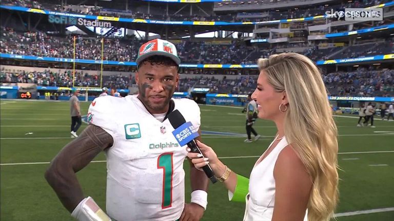 Miami quarterback Tua Tagovailoa is pleased with the connection he's formed with wide receiver Tyreek Hill on the pitch as the Dolphins secured a hard-fought opening win over the Los Angeles Chargers
