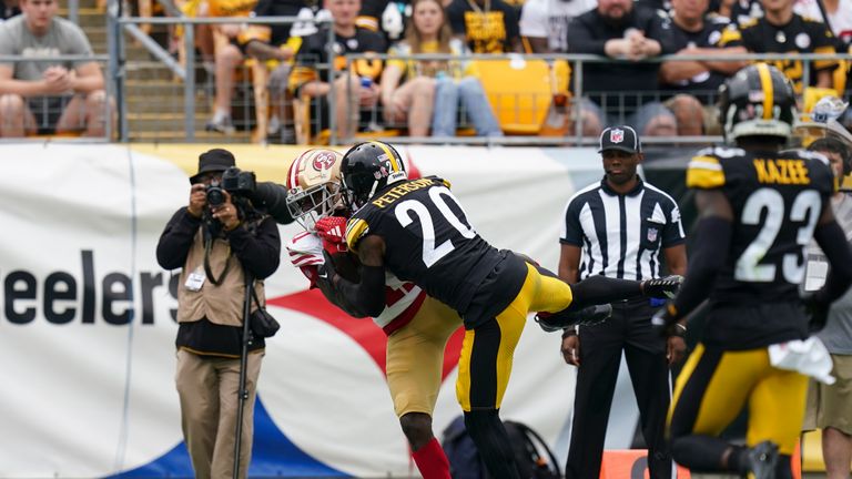 Brandon Aiyuk somehow took the catch in the corner of the endzone as San Francisco extended their lead over Pittsburgh.