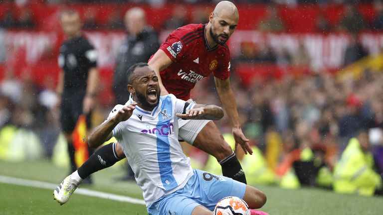 Sofyan Amrabat made five fouls and was booked up against Jordan Ayew