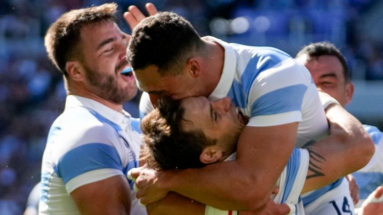 Argentina's Nicolas Sanchez had a day to celebrate as his side cruised past Chile 