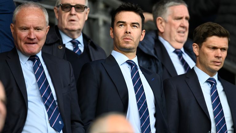 Chairman John Bennett (left), CEO James Bisgrove (centre) and Director of Football Operations Creag Robertson (right) are all on Rangers&#39; football board