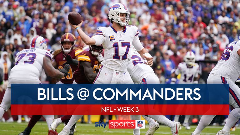 Highlights of the Buffalo Bills against the Washington Commanders in Week Three of the NFL season.