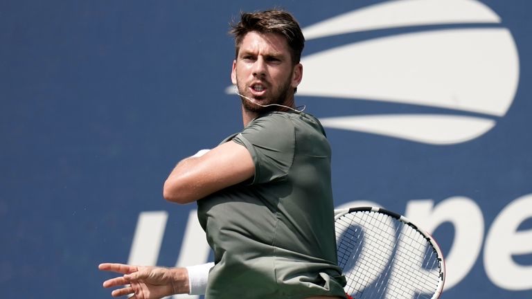 Cameron Norrie of Great Britain during the first round of the U.S. Open tennis tournament, Tuesday, Aug. 29, 2023, in New York. (AP Photo/Vera Nieuwenhuis)