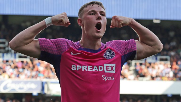 Dan Ballard celebrates after scoring for Sunderland in their win at QPR