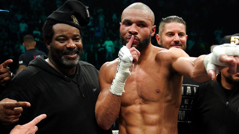 Liam Smith v Chris Eubank Jr - AO Arena
Chris Eubank Jr (centre) with trainer Brian McIntyre (second left) after victory against Liam Smith via technical knockout in the Middleweight Title bout at the AO Arena, Manchester. Picture date: Saturday September 2, 2023.