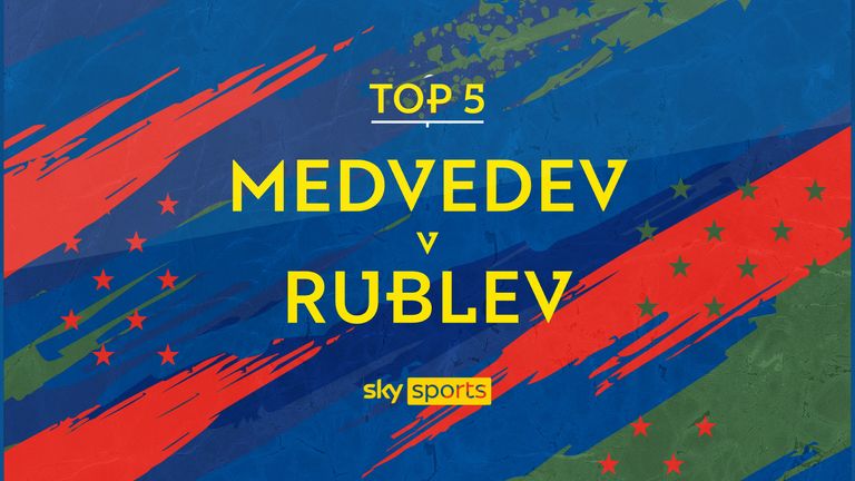 Daniil Medvedev and Andrey Rublev&#39;s best points in quarter-final clash