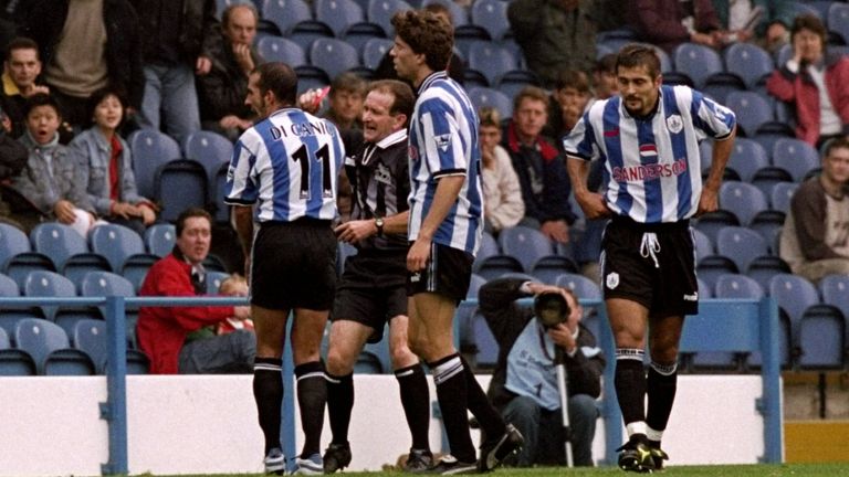 A week before Sky Sports News went on air, Paolo Di Canio pushed over a referee Paul Alcock...