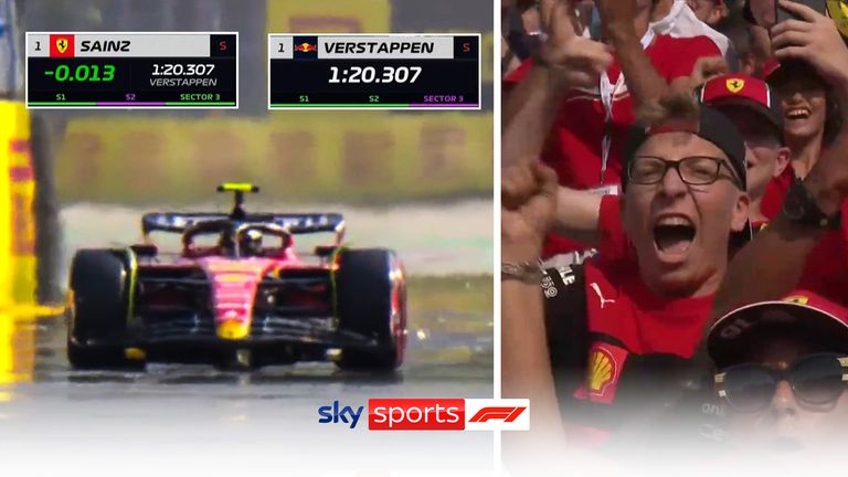 &#39;Ferrari go wild at Monza!&#39; | Carlos Sainz beats Max Verstappen to take sensational pole