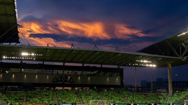 Austin FC’s Major League Soccer clash with LA Galaxy was delayed for nearly three hours because of a severe thunderstorm.