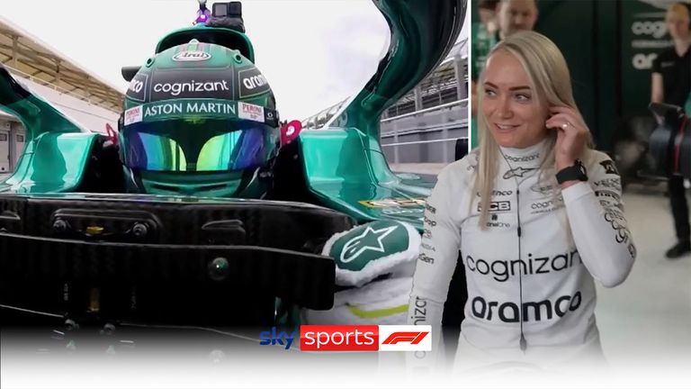 British racing driver Hawkins became the first woman in five years to test an F1 car, completing laps for Aston Martin in Budapest