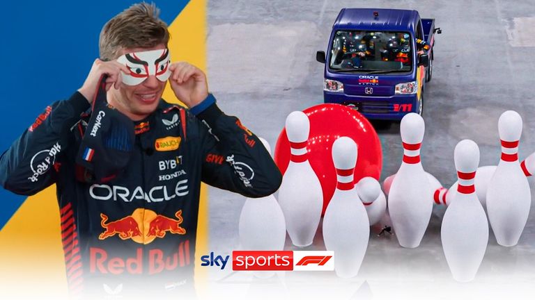 Red Bull drivers Max Verstappen and Sergio Perez take on Alpha Tauri drivers Yuki Tsunoda and Liam Lawson in the Japanese racing challenge