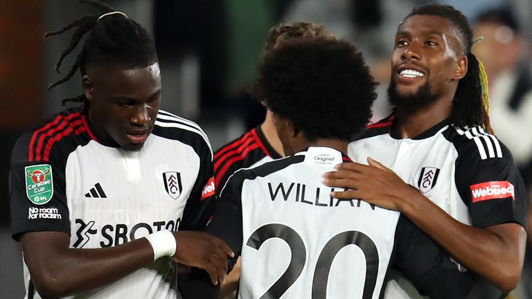 Alex Iwobi scored his first Fulham goal to double his team's lead