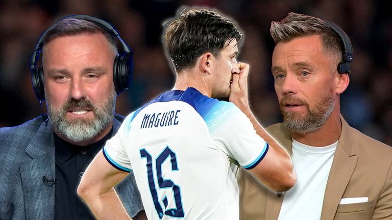 Harry Maguire reacts