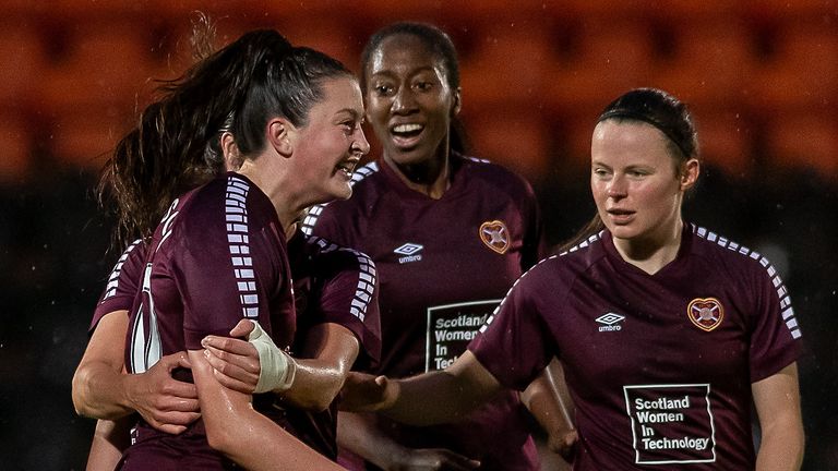 Carly Girasoli had put Hearts 2-0 up against Celtic (Credit: Colin Poultney/SWPL)