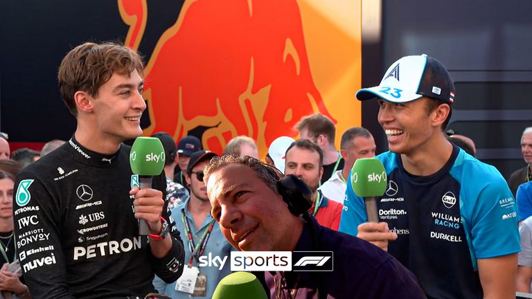 Watch the funniest moments from the Italian GP including George Russell and Alex Albon exchanging banter. In addition to Ted Kravitz's UK geography getting tested.