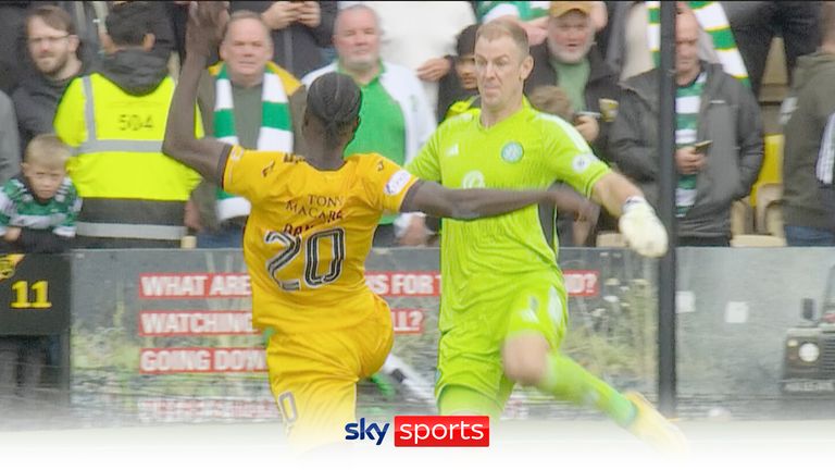 Celtic&#39;s Joe Hart sees red against Livingston