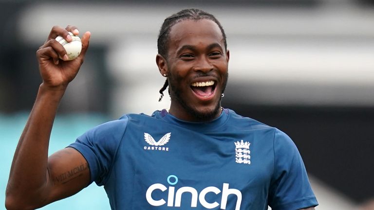 Jofra Archer, training with England at The Kia Oval