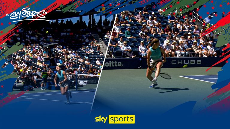 Karolina Muchova hits a lovely tweener