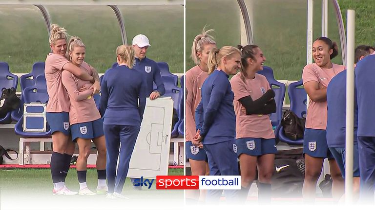 Millie Bright, Rachel Daly and Lauren James enjoy training ahead of their games in the Nations League