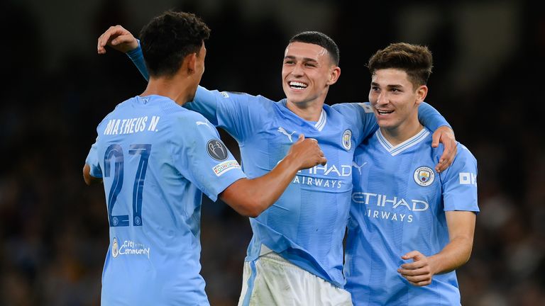 Man City 3-1 Red Star Belgrade: Champions League holders begin defence with  comeback win | Football News | Sky Sports