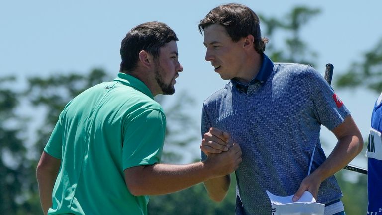 Matt Fitzpatrick alongside brother Alex Fitzpatrick at the PGA Zurich Classic earlier this season (AP Photo/Gerald Herbert)