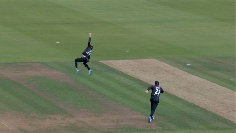 ‘What a grab!’ | Incredible one-handed catch from Mitchell Santner! | Video | Watch TV Show