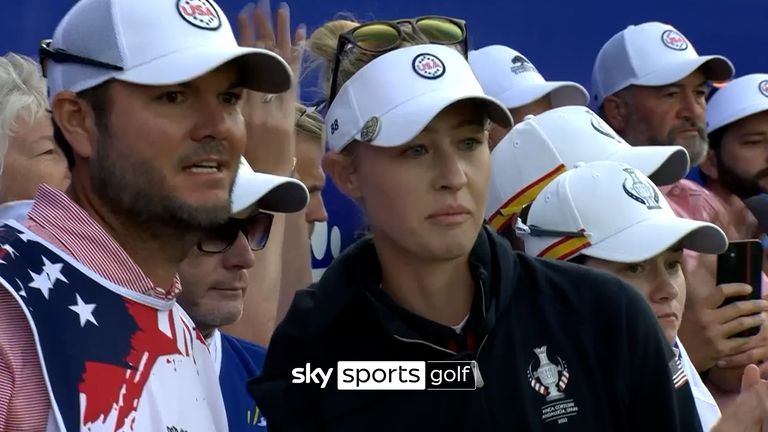 Team USA's Nelly Korda gifted Team Europe the first hole against Leona Maguire and Anna Nordqvist at the Solheim Cup at Finca Cortesin.